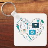 歯科おもしろい用具ハート キーホルダー (正面)