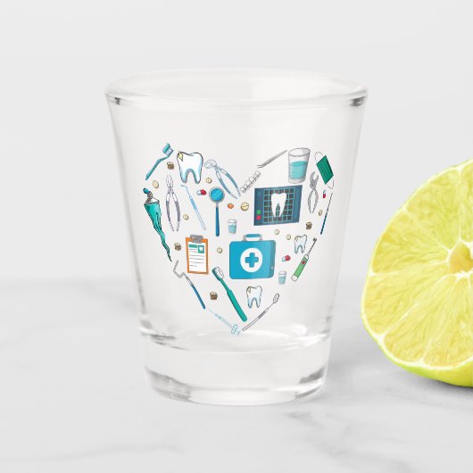 歯科おもしろい用具ハート ショットグラス (正面)