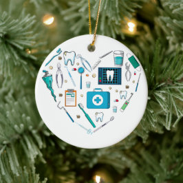 歯科おもしろい用具ハート セラミックオーナメント