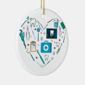 歯科おもしろい用具ハート セラミックオーナメント (右)