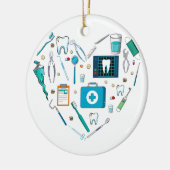 歯科おもしろい用具ハート セラミックオーナメント (左)