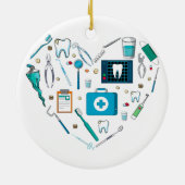 歯科おもしろい用具ハート セラミックオーナメント (裏面)