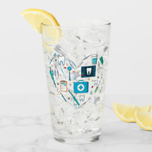 歯科おもしろい用具ハート タンブラーグラス