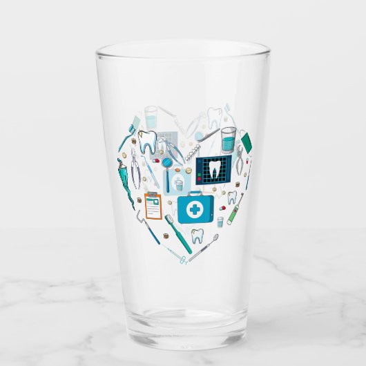 歯科おもしろい用具ハート タンブラーグラス (正面)