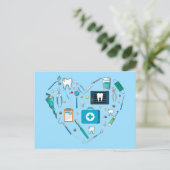 歯科おもしろい用具ハート ポストカード (スタンド正面)