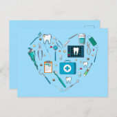 歯科おもしろい用具ハート ポストカード (正面/裏面)