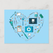 歯科おもしろい用具ハート ポストカード (正面)