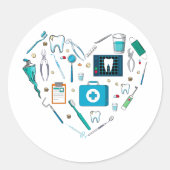 歯科おもしろい用具ハート ラウンドシール (正面)