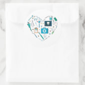 歯科おもしろい用具ハート ラウンドシール (バッグ)