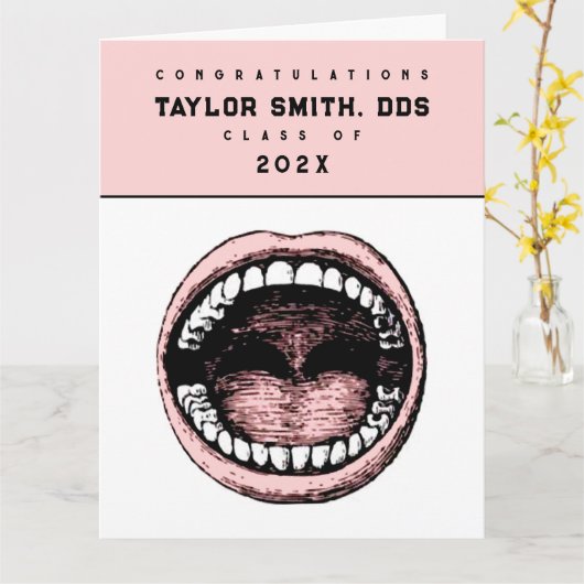 歯科おもしろい科卒業 カード (黄色い花)