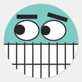 歯科おもしろい練習用の歯科用漫画シール ラウンドシール (正面)