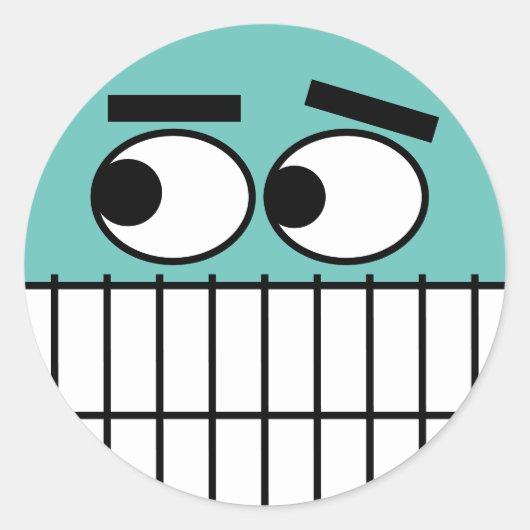 歯科おもしろい練習用の歯科用漫画シール ラウンドシール (正面)