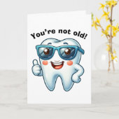 歯科おもしろい誕生日 カード (黄色い花)