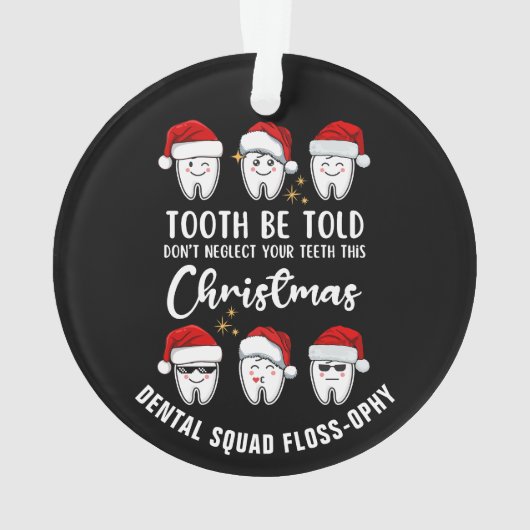 歯科のクリスマスの歯はフロスの相を言われる オーナメント (裏面)