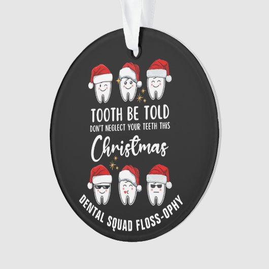 歯科のクリスマスの歯はフロスの相を言われる オーナメント (正面)