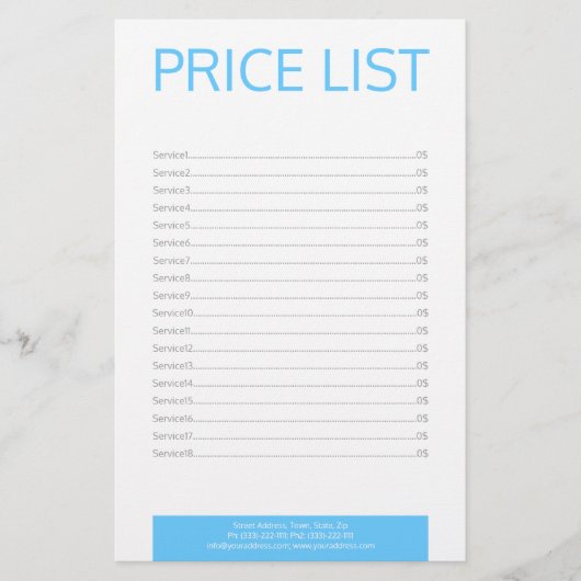 歯科の実習歯科医シンプルの価格表 便箋 (正面)