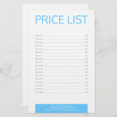 歯科の実習歯科医シンプルの価格表 便箋 (正面/裏面)