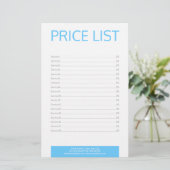 歯科の実習歯科医シンプルの価格表 便箋 (スタンド正面)