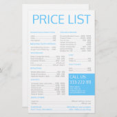 歯科の実習歯科医シンプルの価格表 便箋 (正面/裏面)