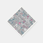 歯科の漫画のパターン スタンダードカクテルナプキン (角)