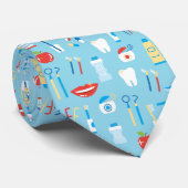 歯科の青パターン ネクタイ (ロール)