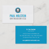 歯科はっきりした医プロ歯モダンロゴブルー 名刺 (正面/裏面)