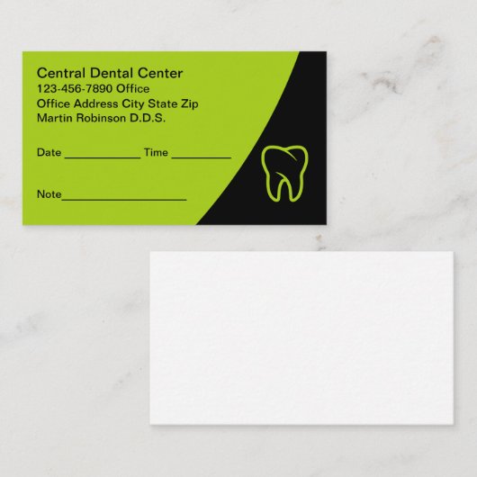 歯科はっきりした医モダン室アポイントメントカード 予約カード (正面/裏面)