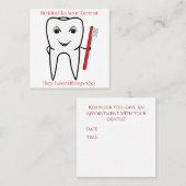 歯科アポイントメントのメモはおもしろい梳きます 予約カード (正面/裏面)