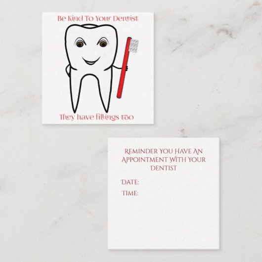 歯科アポイントメントのメモはおもしろい梳きます 予約カード (正面/裏面)
