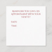 歯科アポイントメントのメモはおもしろい梳きます 予約カード (裏面)