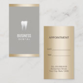 歯科アポイントメントのモダンな金ゴールドのボーダー歯科医 予約カード (正面/裏面)
