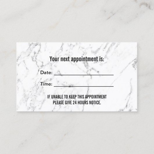 歯科アポイントメントエレガントネイビーブルー歯科医 予約カード (裏面)