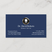 歯科アポイントメントエレガントネイビーブルー歯科医 予約カード (正面)