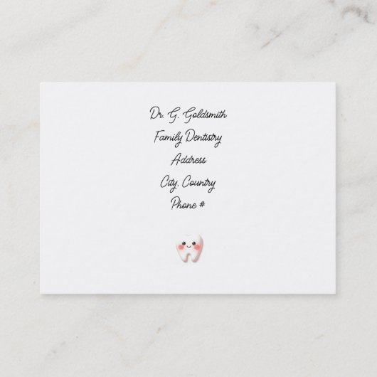 歯科アポイントメントオフィスカード 予約カード (裏面)