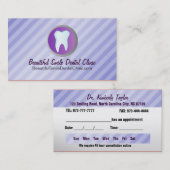 歯科アポイントメントカードのテンプレート 予約カード (正面/裏面)