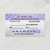 歯科アポイントメントカードのテンプレート 予約カード (裏面)