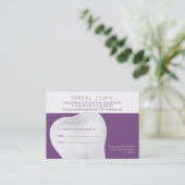 歯科アポイントメントカード |パープル歯医者 予約カード (スタンド正面)