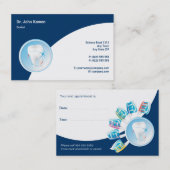 歯科アポイントメントカード |歯医者(EU) 予約カード (正面/裏面)