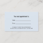 歯科アポイントメント歯ハートブルーシェード歯科医 予約カード (裏面)