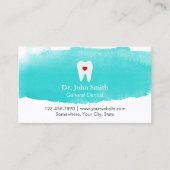 歯科アポイントメント歯ハート水カラー歯科医 予約カード (正面)