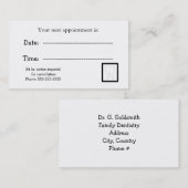 歯科アポイントメント通知 予約カード (正面/裏面)