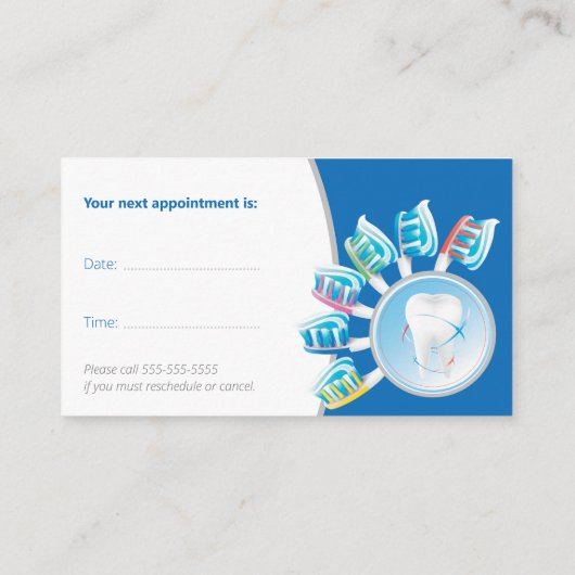 歯科アポイントメント |プロフェッショナル歯科医院 予約カード (裏面)