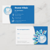 歯科アポイントメント |プロフェッショナル歯科医院 予約カード (正面/裏面)