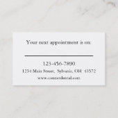 歯科アポイントメント 予約カード (裏面)