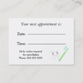 歯科アポイントメント 予約カード