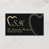 歯科イエローブラックシンプル歯 名刺 (正面)