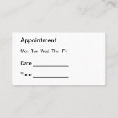 歯科インプラントアポイントメントテンプレート 名刺 (裏面)