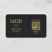 歯科エレガント医歯科矯正医モノグラム黒 名刺 (裏面)