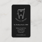 歯科エレガント用化粧用ブラック銀製歯科医 名刺 (正面)