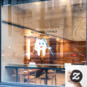 歯科カスタマイズクリニックのハッピーモル歯ブラシ ウィンドウサイン (カフェ窓)